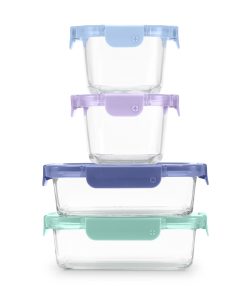 Color Lock® Glass 8pc Mixed Meal Prep Set